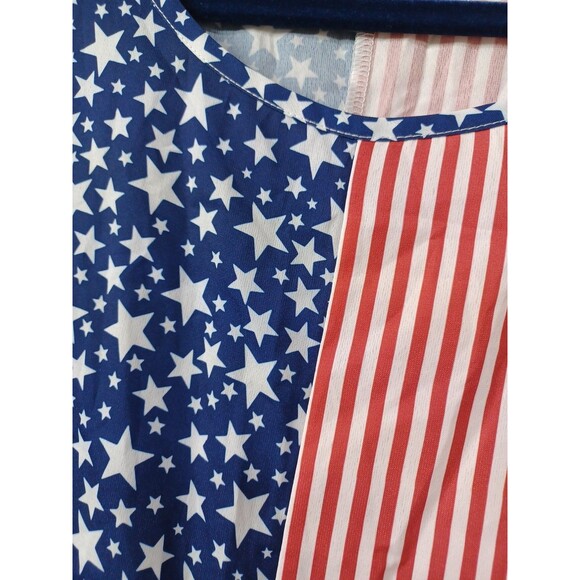 Good Times & Great Adventures Top Womens XXL Red White Blue Stars Stripes - Picture 3 of 7